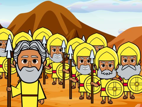 The Israelites took the large enemy army by surprise and chased them as they fled. – Slide 15
