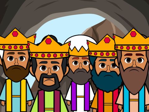 Unable to escape in the darkness, the five kings found a cave and hid in it. – Slide 19