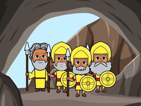 With the sun shining, Joshua found the cave the five kings were hiding in and was able to capture them. They would not be able to fight him again. – Slide 21