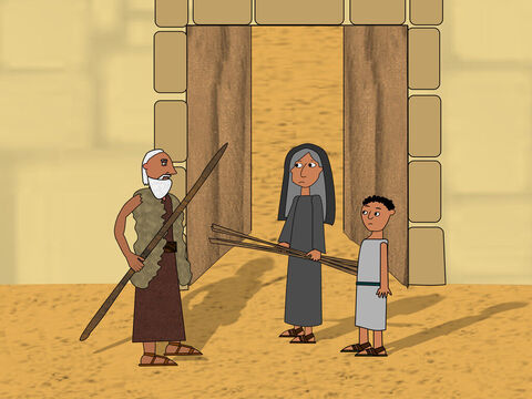 When he came to the city gates the widow was at the entrance collecting sticks. – Slide 7