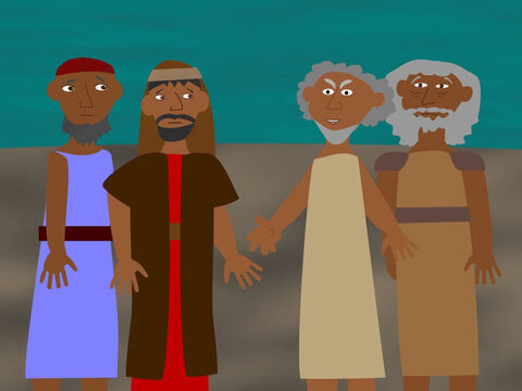 The elders of Israel came to Moses and Aaron and began to complain how cruelly all the Israelites were being treated. They blamed Moses and Aaron for making their lives worse by telling Pharaoh that God had said he must let the slaves go. – Slide 4