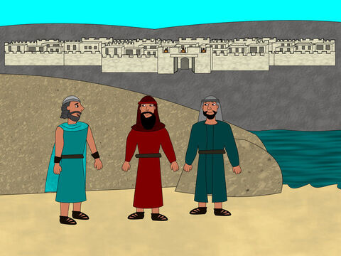 Next Joshua sent two spies into the Promised Land to see what it was like before they entered. He wanted them to find out how well the city of Jericho was defended. – Slide 3