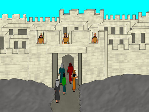The spies found a place to cross the river and entered the city of Jericho. – Slide 4
