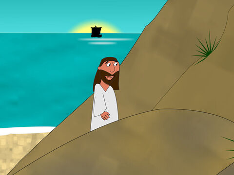 Then He went up into a mountain to pray by Himself. – Slide 3