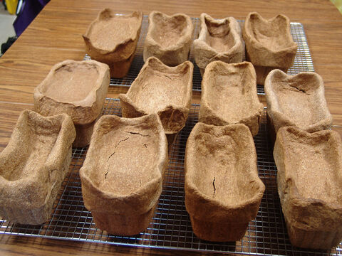 Twelve loaves were baked each week.  The loaves are very dense, and need a long, low-temperature baking time. – Slide 12