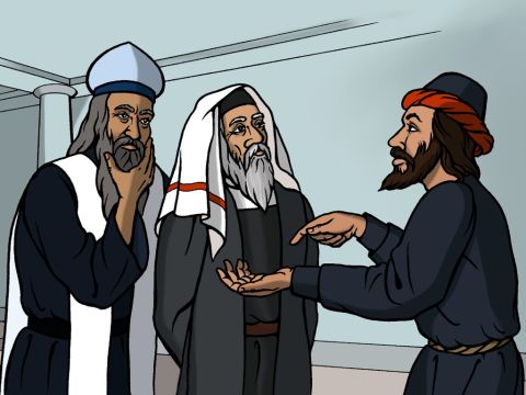 At that time, Judas Iscariot, one of the twelve disciples, went to the chief priests to betray Jesus to them. <br/>They were delighted when they heard that Judas would betray Jesus, and they promised that they would give him money. From then on, Judas began to look for a way to betray Jesus. – Slide 2