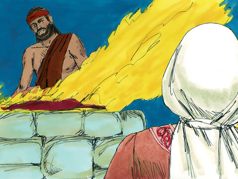 Then Manoah took a young goat and a grain offering and offered it on a rock as a sacrifice to the Lord.  – Slide 8