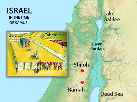 Elkanah lived in Ramah. Every year he and his family would travel to Shiloh to worship God at the tabernacle. – Slide 3