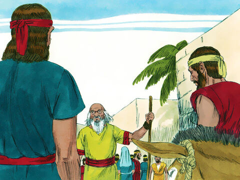 As they went up to the town they met Samuel. He was on his way to the High Place where he worshipped God. – Slide 9