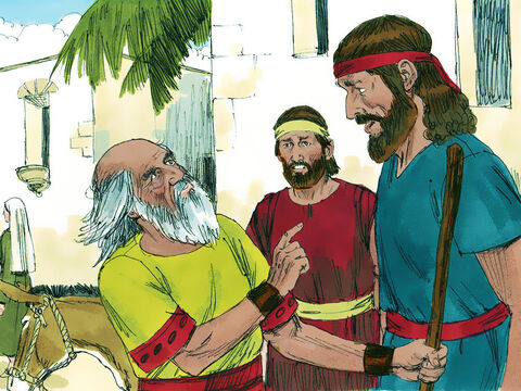 The next morning, as Saul and his servant set off, Samuel asked the servant to go on ahead as he had a message from God to give Saul. – Slide 13