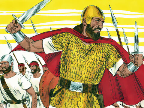 Saul was 30 years old when he became king. He gathered an army to defend the Israelites against Philistine raiders. Any strong or brave man was added to his fighters. – Slide 1