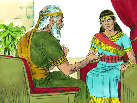 When the prophet Nathan learnt about the plot, he went to Bathsheba and advised her life and that of Solomon was under threat. Nathan urged her to go to King David and ask, ‘Didn’t you promise me that Solomon would take over the throne? Why then has Adonijah become king?’ – Slide 5