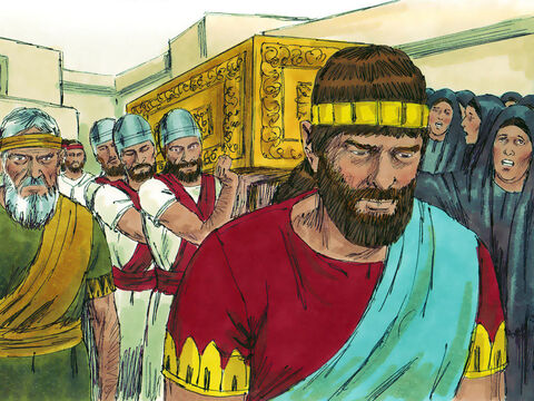 When David died he was buried in Jerusalem (also known as the city of David). Solomon dealt with those who had and supported Adonijah’s rebellion and was firmly established as king. – Slide 14