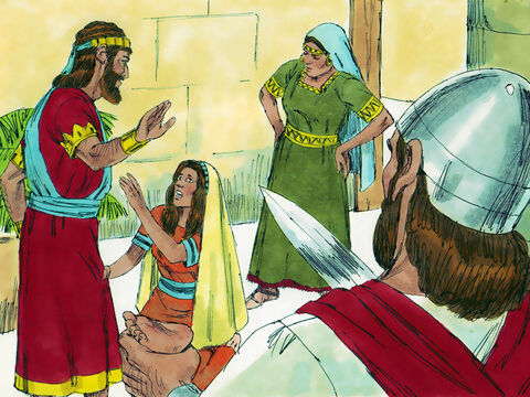 The woman whose son was alive was so deeply moved out of love for her son she begged Solomon, ‘Please, my lord, give her the living baby! Don’t kill him!’ But the other woman said, ‘Neither I, nor you, shall have him. Cut him in two!’ Solomon then gave his ruling: – Slide 12
