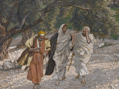 Peter and John started running to the tomb. John reached the tomb first. Simon Peter came along behind him and went straight inside. They saw the strips of burial linen and the cloth that had been wrapped around Jesus’ head but His body was missing. <br/>(John 20:3-10). <br/>Peter and John Run to the Sepulcher - James Tissot - Brooklyn Museum. – Slide 10