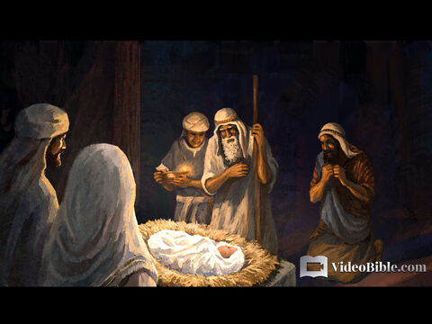 So they hurried off and found Mary and Joseph, and the baby, who was lying in the manger. When they had seen Him, they spread the word concerning what had been told them about this child, and all who heard it were amazed at what the shepherds said to them. – Slide 9