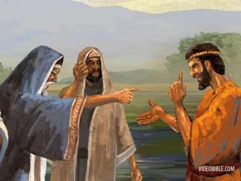 They asked him, “Then who are you? Are you Elijah?” <br/>He said, “I am not.” <br/>“Are you the Prophet?” <br/>He answered, “No.” <br/>Finally they said, “Who are you? Give us an answer to take back to those who sent us. What do you say about yourself?” – Slide 10