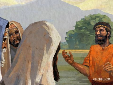 John replied in the words of Isaiah the prophet, “I am the voice of one calling in the wilderness, ‘Make straight the way for the Lord.’” <br/>Now the Pharisees who had been sent questioned him, “Why then do you baptise if you are not the Messiah, nor Elijah, nor the Prophet?” – Slide 11