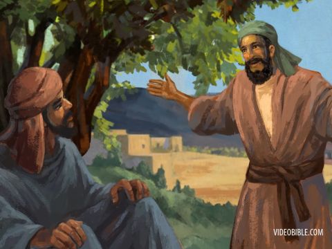 Philip found Nathanael and told him, “We have found the one Moses wrote about in the Law, and about whom the prophets also wrote—Jesus of Nazareth, the son of Joseph.” <br/>“Nazareth! Can anything good come from there?” Nathanael asked. <br/>“Come and see,” said Philip. – Slide 21