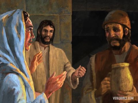 His mother said to the servants, “Do whatever He tells you.” – Slide 3