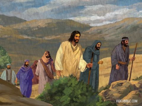 When it was almost time for the Jewish Passover, Jesus went up to Jerusalem. In the temple courts He found people selling cattle, sheep and doves, and others sitting at tables exchanging money. – Slide 10