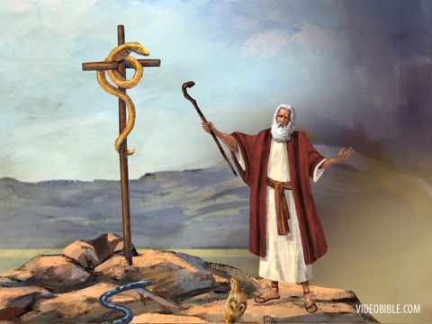 ‘Just as Moses lifted up the snake in the wilderness, so the Son of Man must be lifted up …’ – Slide 10