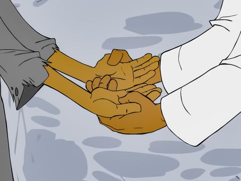 Jesus took him by the hand … – Slide 3