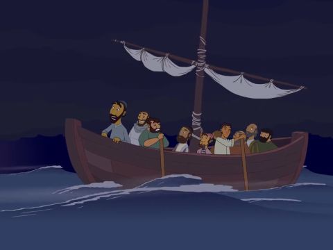 He could see that the disciples were struggling hard, because they were rowing against the wind. – Slide 5