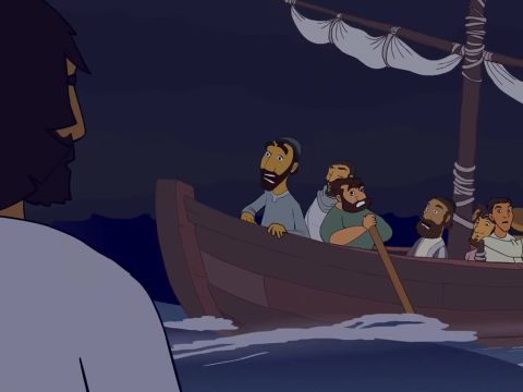 When the disciples saw Jesus walking on the water, they thought He was a ghost, and they started screaming. All of them saw Him and were terrified. – Slide 8