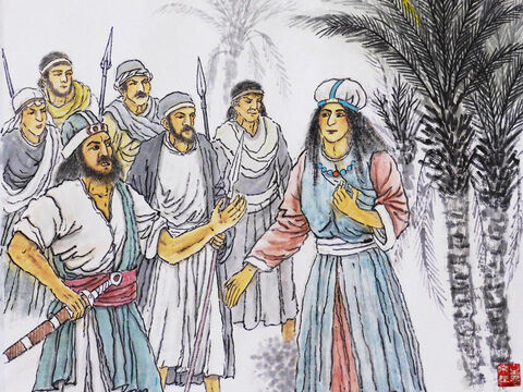 Judges 4:4-9 <br/>Deborah became the judge of Israel and held meetings under a palm tree between Ramah and Bethel. She sent for Barak and told him, ‘Gather an army of 10,000 at Mount Tabor and God will give you victory over Sisera and his chariots.’ <br/>Barak would only take on this challenge if Deborah went with him and she agreed to do that. – Slide 12