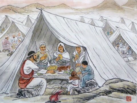 Passover at Mount Sinai. Numbers 9:1-5 <br/>(v1-3) God gave these instructions to Moses while he and the rest of the Israelis were on the Sinai peninsula, during the first month of the second year after leaving Egypt: ‘The people of Israel must celebrate the Passover on the fourteenth day of the first month beginning in the evening.’ – Slide 2