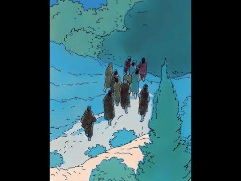 Jesus: ‘I’m going to leave you, but the Father will send His holy Spirit to you. He’ll help you and will always be with you.’ – Slide 2
