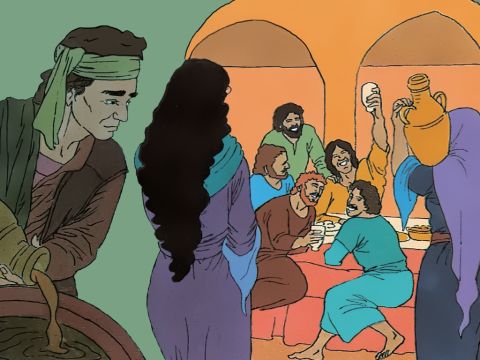 In Bethany, there is a supper and Jesus has been invited. Lazarus is one of those reclining at the table with Jesus. – Slide 1