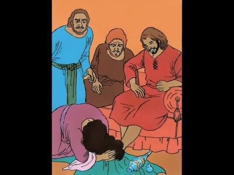 She also wipes Jesus’ feet with her hair. – Slide 5