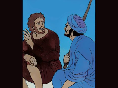 A little while later someone looks at Peter and asks: ‘You’re one of His disciples, aren’t you?’ <br/>Peter: ‘Of course not!’ – Slide 4