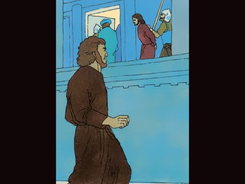 Jesus looks at Peter and makes eye contact. – Slide 7