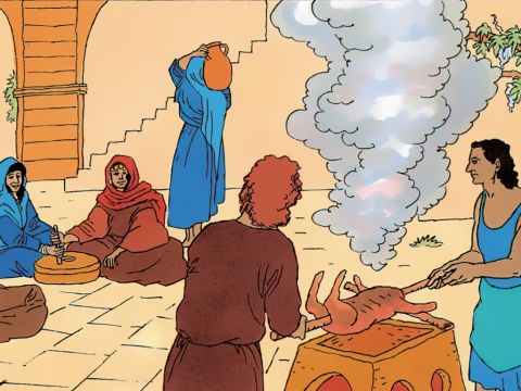 Peter and John get the Passover meal ready. – Slide 3