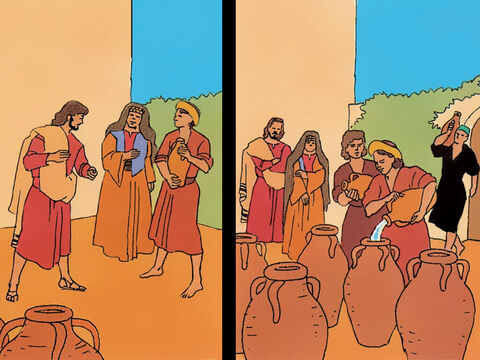 Jesus: ‘Fill these large jars with water and let the Master of the Ceremonies taste it.’ – Slide 7