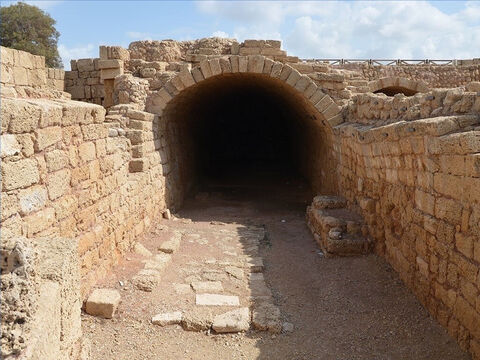This is an underground granary from Bible times in Caesarea Maritime. – Slide 29
