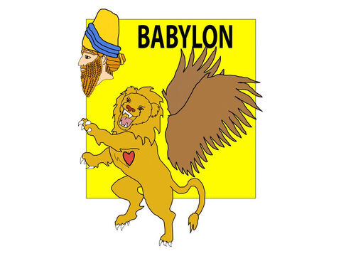 When Daniel asked what the dream meant, the reply was, ‘These four huge animals represent four kings who will someday rule the earth. (Most believe this first beast, the winged lion, represents the Babylonian empire). – Slide 9