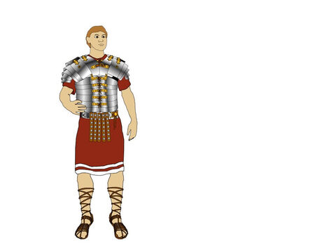 Roman boots were made of several thicknesses of leather, studded with conical hobnails for marching over rough ground and using on the enemy when he had fallen. The metal studs on the soles helped prevent the leather wearing down quickly. – Slide 4