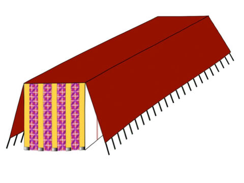 The third covering was of ram skins dyed red. It was the first of the two weatherproof coverings. – Slide 11