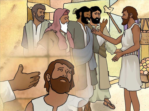 The healed man told them how Jesus made clay, put it on his eyes and told him to go to Siloam and wash. He did as Jesus told him and was healed. So they asked him, ‘Where is He? And he replied, ‘I do not know.’ – Slide 8