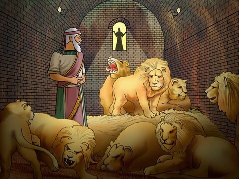 ‘Then Daniel spoke to the king, “O king, live forever! My God sent His angel and shut the lions’ mouths, and they have not harmed me, since I was found innocent before Him; and also toward you, O king, I have committed no crime.”’ Daniel 6:21-22 (NASB) – Slide 15