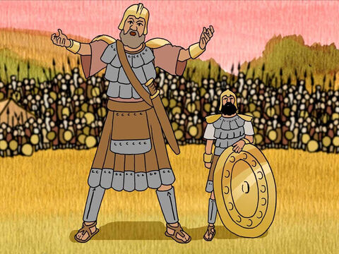Again the Philistine said, “I defy the ranks of Israel this day; give me a man that we may fight together.” When Saul and all Israel heard these words of the Philistine, they were dismayed and greatly afraid.’ 1 Samuel 17:10-11 (NASB) – Slide 10