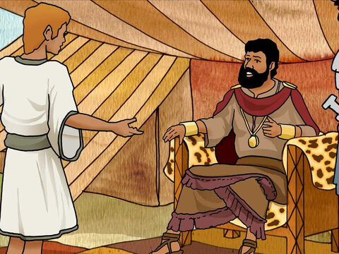 ‘When the words which David spoke were heard, they told them to Saul, and he sent for him. David said to Saul, “Let no man’s heart fail on account of him; your servant will go and fight with this Philistine.”’ 1 Samuel 17:31-32 (NASB) – Slide 13