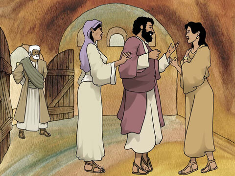 God continued to guide Jacob to his mother’s homeland. There he fell in love with his Uncle Laban’s daughter Rachel. Laban was full of tricks like his sister Rebekah so he managed to trick Jacob into marrying both Rachel and her sister Leah. (Genesis 29:1-29) – Slide 12