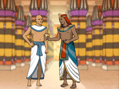 Pharaoh was very upset concerning the dreams. None of the Egyptian magicians could interpret the dream for Pharaoh. Then the chief cupbearer told Pharaoh how Joseph interpreted both his and the baker’s dreams. God spoke the correct interpretation of the dreams through Joseph. (Genesis 41:9-13) – Slide 15