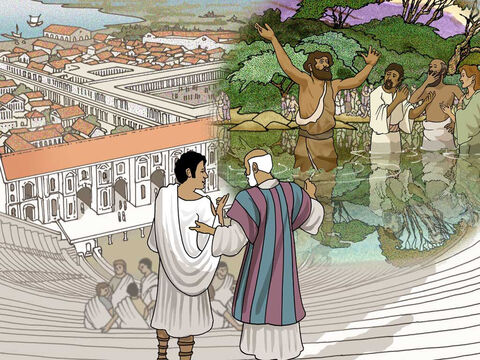 The people Paul met in Ephesus heard about Jesus and they were baptised according to John’s baptism of repentance. They had not heard about the baptism in the name of the Lord Jesus and the Holy Spirit. – Slide 3