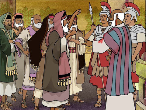 According to the Roman officials Paul was to blame for the disturbance in the temple grounds. They allowed Paul to speak to the Jews in defence but this did not help. It only made them yell for Paul to be killed. Acts 22-23 – Slide 6